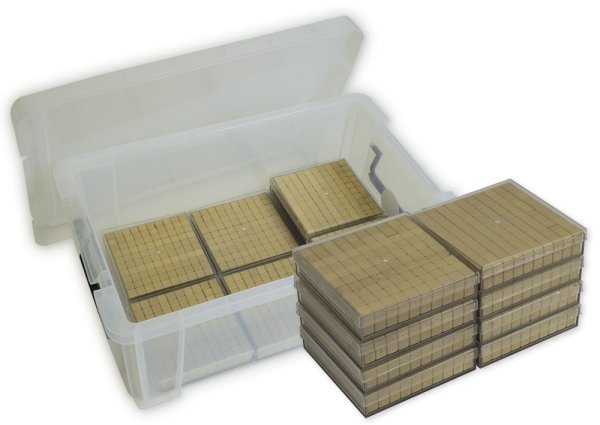 Class Set Hundreds Range Board in RE Wood, 8 pcs. in stacking box