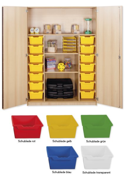 Material Tall Cabinet XL, extra deep, 4 shelves, 14 drawers XL