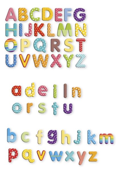 Magnetic Letters in a box, approx. 45x45 mm, 100 pcs.