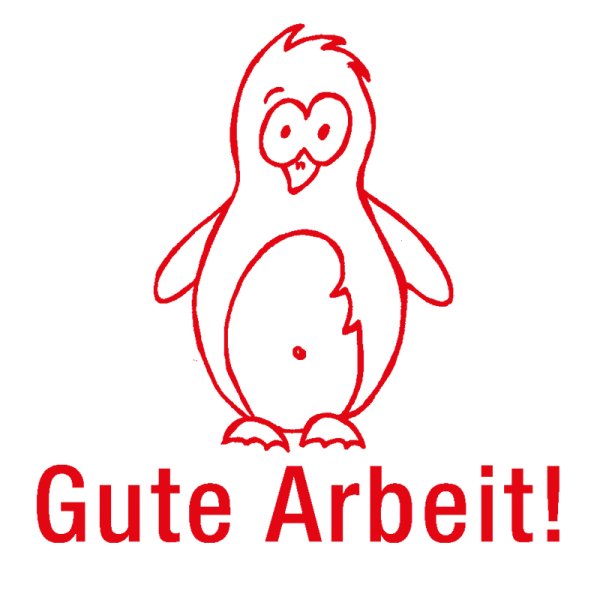 "Perpetuum" Silkscreen Stamp Penguin "Gute Arbeit!" ("Good work!")
