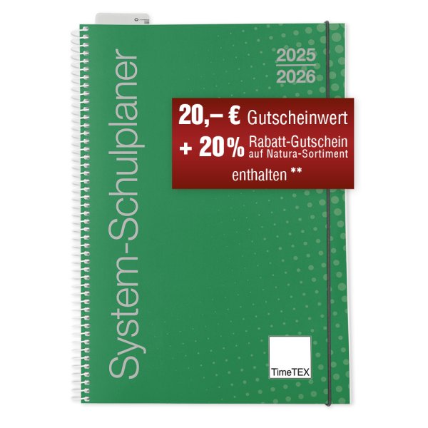 TimeTEX System School Planner A4, green 2025/2026