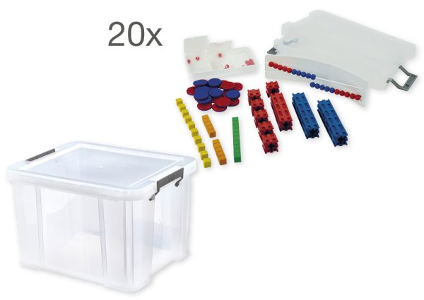 Class set Maths Basic Set Plus number range up to 20, red/blue, 20 pieces, in box