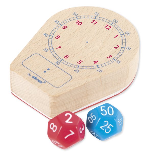 Clock Time Game "Analogue/Digital" with Stamp and Dice, 3 pcs.