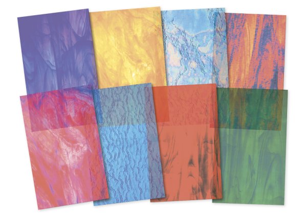 Transparentpapier "Buntglas", 13,5x21 cm, 24 Blatt