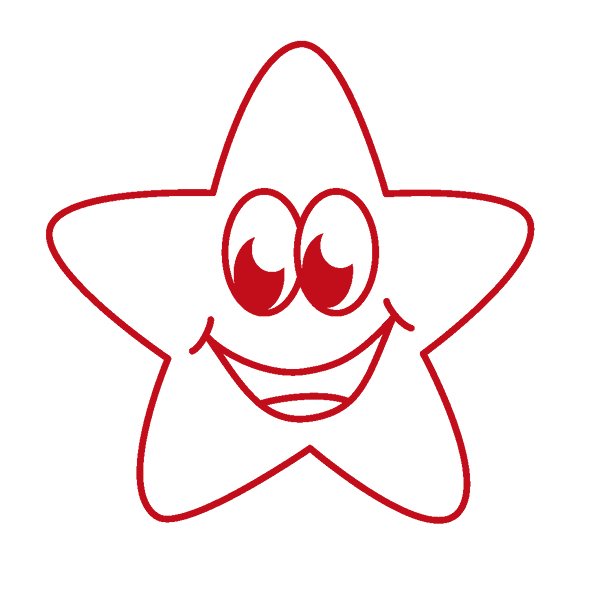 "Perpetuum" Silkscreen Stamp "Laughing Star", round