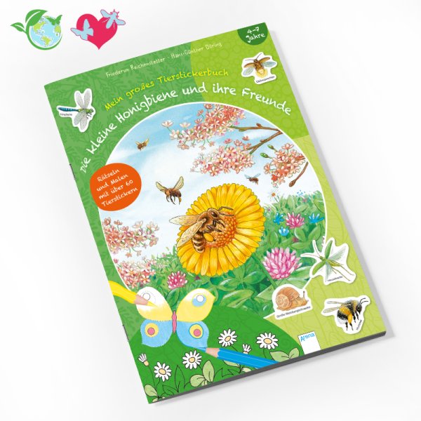 Book "Die kleine Honigbiene und ihre Freunde", 24 pages with 60 stickers