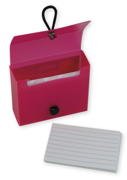 Learning Box A8 made of PP with elasticated closure and 100 learning cards
