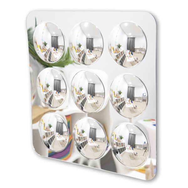 Mirror with 9 domes, 49x49cm