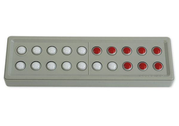 ABACO 20 tricolor red-white-grey, counting and calculating abacus