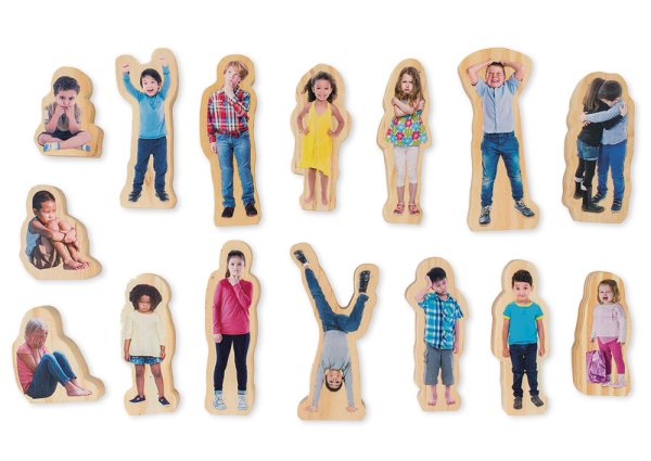 Wooden figures "How are you feeling?", 15 pieces