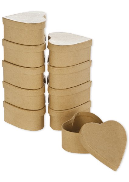 Pappboxen Herz, 10 Stück