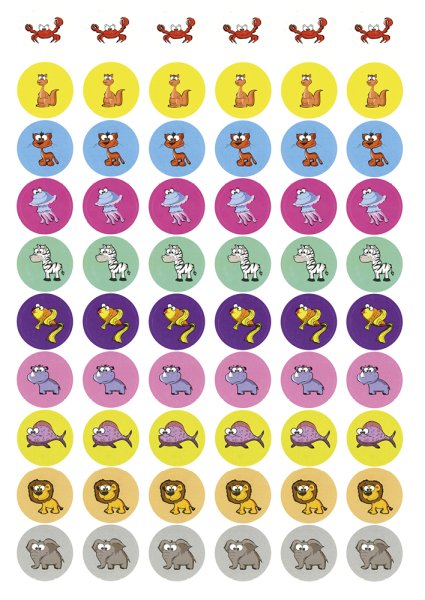 Set of Commendation Stickers "Animals", 240 pcs.